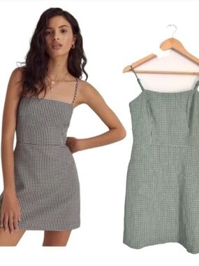 Wilfred Isabelle Green Gingham Mini Dress
